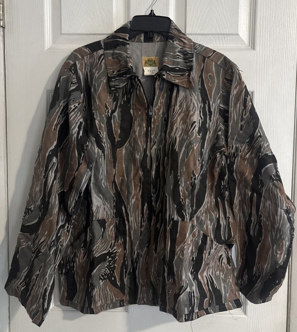 Vintage Ideal Tiger Stripe Camouflage Long Sleeve Jacket Size M